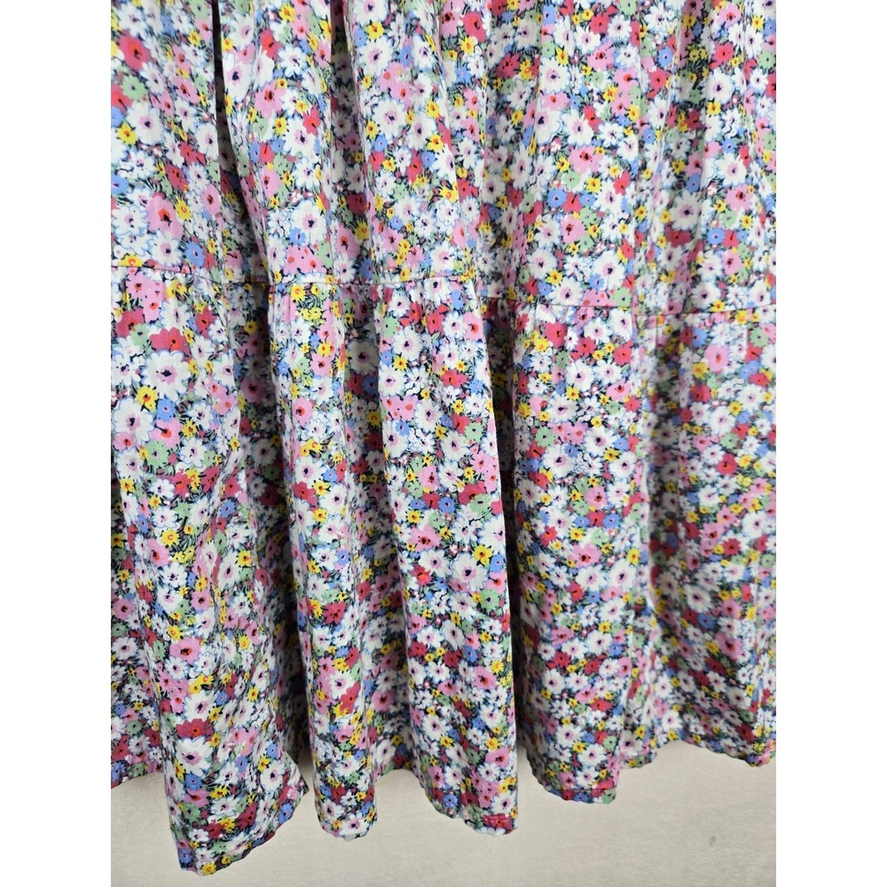 GAP Floral Puff Sleeve‎ Dress Smocked Mini Dress Medium Tall Multicolor Babydoll - Picture 7 of 9